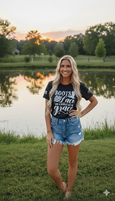 Boots, Lace & a Whole Lotta Grace Graphic Tee